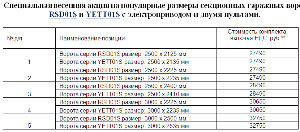 Специальная весенняя акция на популярные размеры секционных гаражных ворот RSD01S и YETT01S с электроприводом и двумя пультами. Город Уфа Прайс Акции.jpg