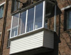 Остекление балконов и лоджий в г. Уфе Город Уфа Остекление балкона алюминием с выносом конструкции